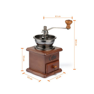 Retro Small Beech Wood Grain Grinder Adjustable Household Manual Hand Crank Coffee Machine