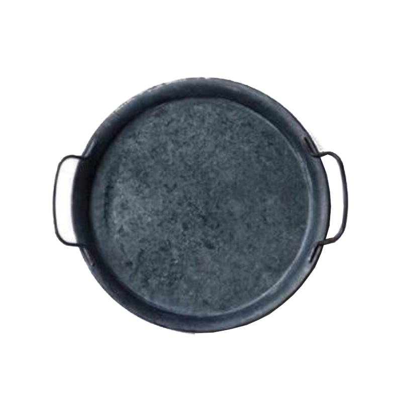 Retro Metal Plate With Handles Decorative Bread Tray