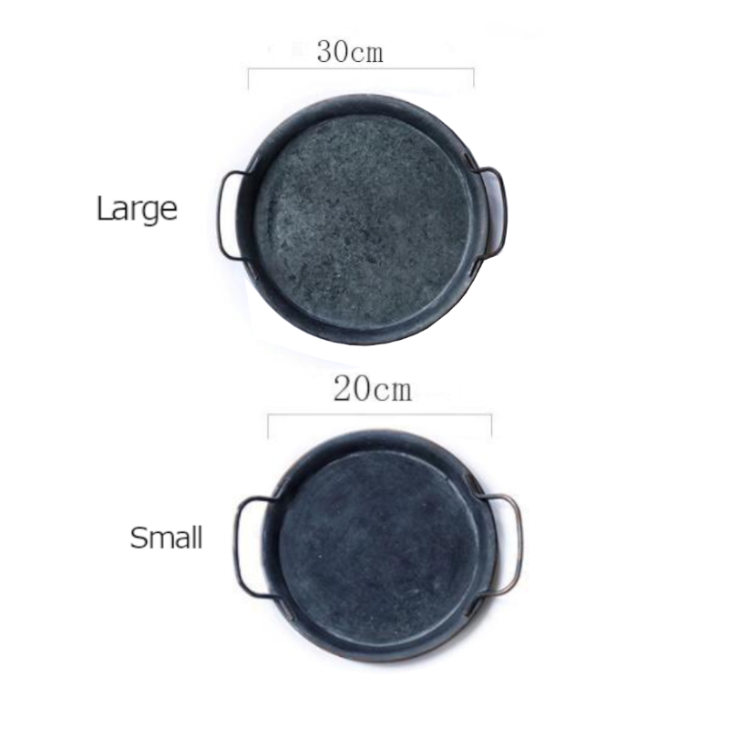 Retro Metal Plate With Handles Decorative Bread Tray