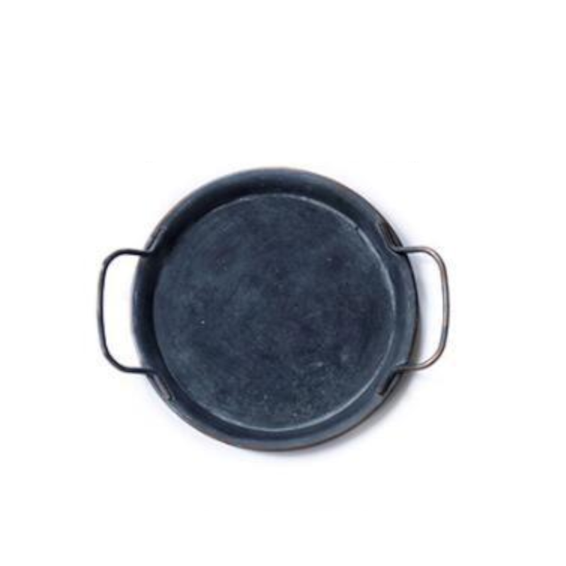 Retro Metal Plate With Handles Decorative Bread Tray