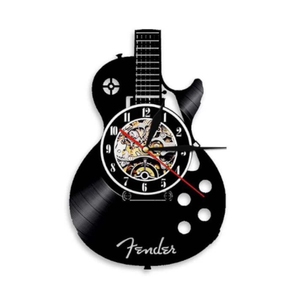 Retro Guitar Vinyl Record Wall Clock