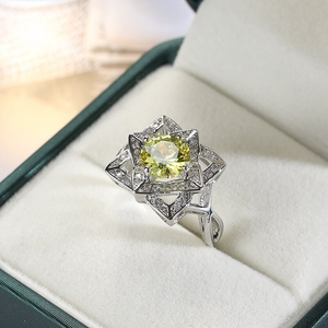 Veile Studios Rings White Gold Plated Yellow Round Zircon