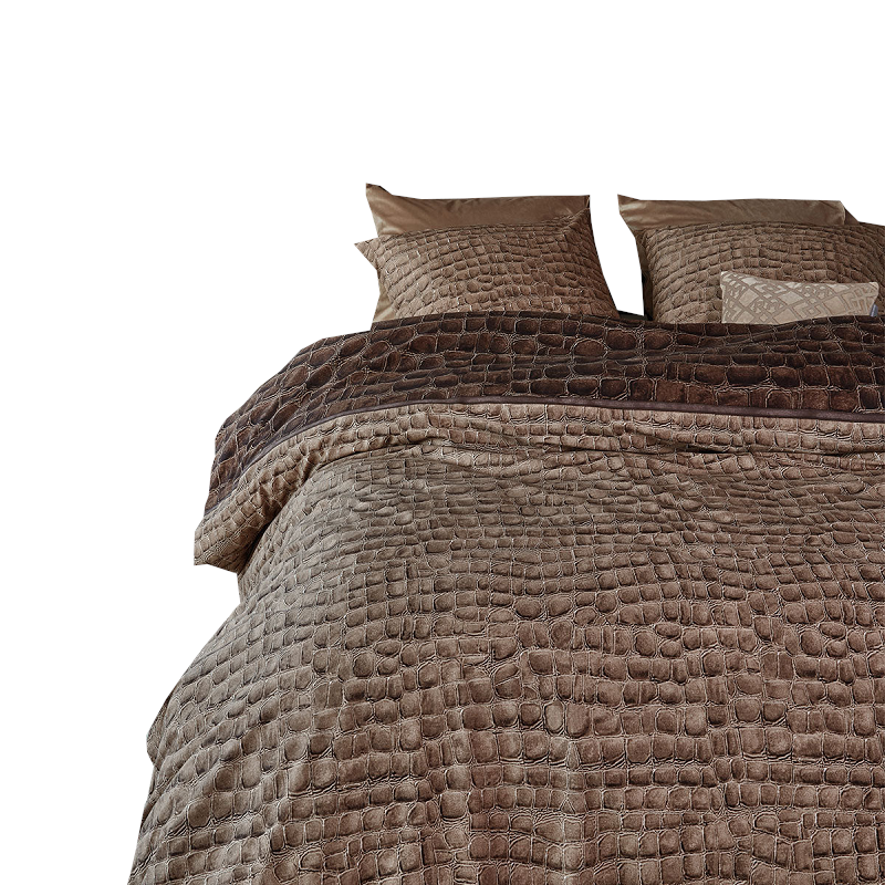 Riviera Maison Croco Brown Cotton Quilt Cover Set