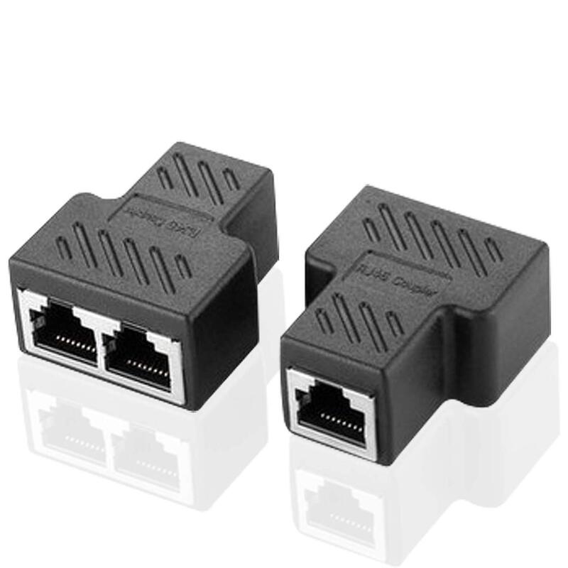 Network Cards Adapters Rj45 Ethernet Splitter 1 To 2 Extender Connecto ...