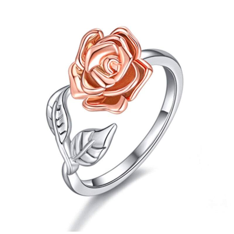 Veile Studios Rings Rose Flower For Women Mother's Day Gift Adjustable Wrap Open