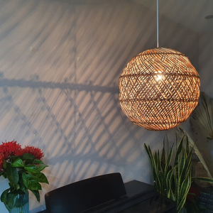 Round Rattan Pendant Light