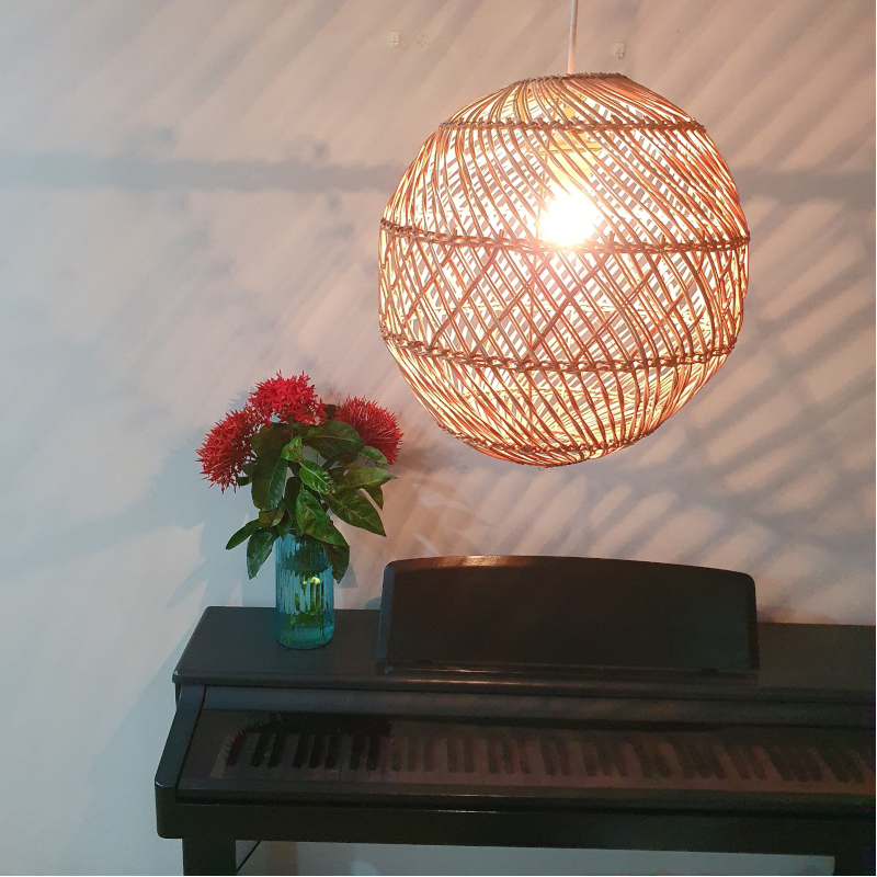 Round Rattan Pendant Light