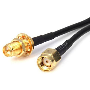 Rp Sma Male To Female Connector Pigtail Cable Wifi Router Antenna Extension Black 10M