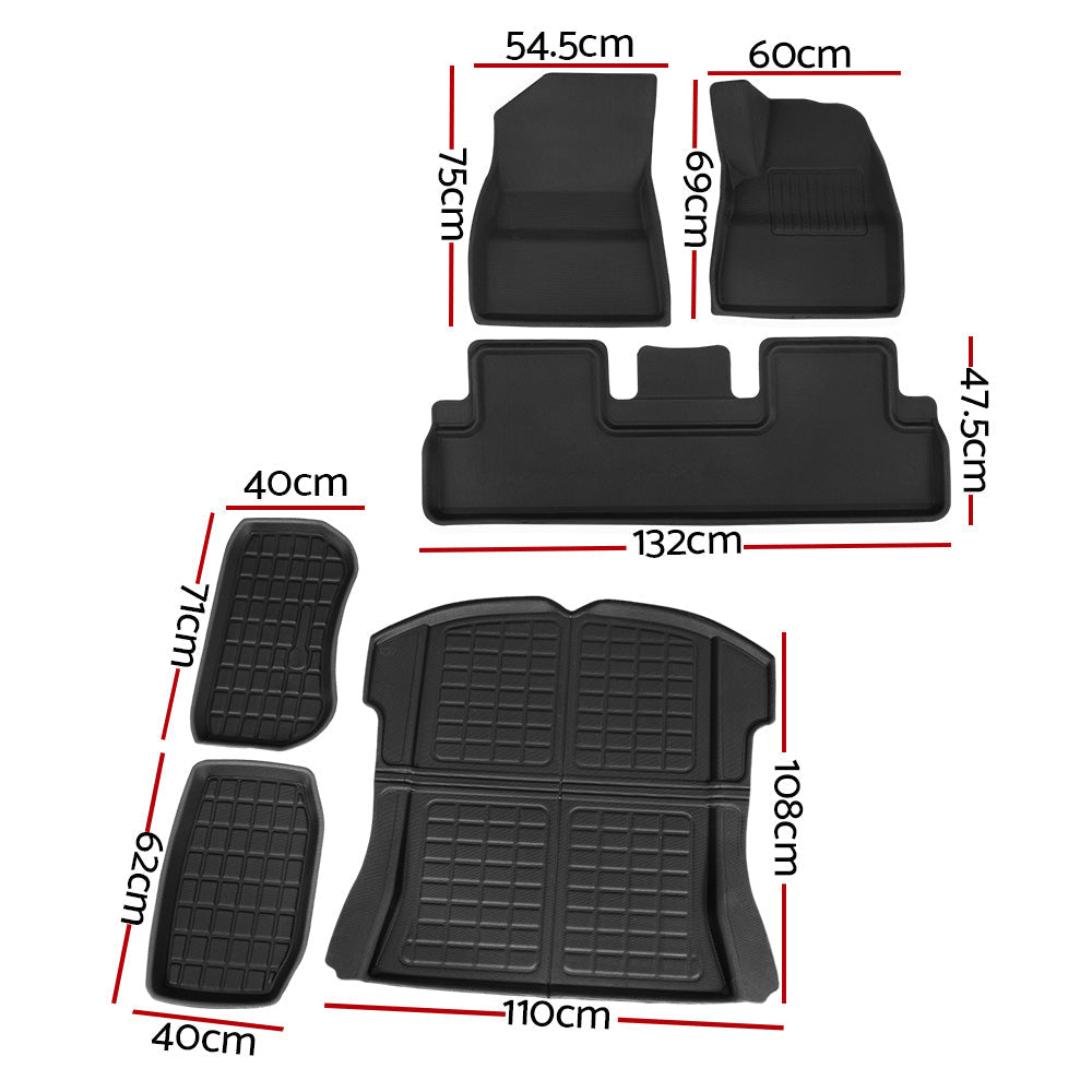 Weisshorn Car Rubber Floor Mats For Tesla Model 3 Trunk Toolbox Cargo Carpet