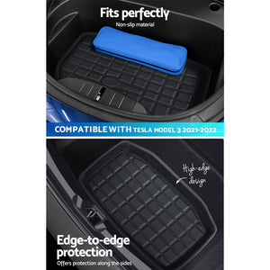 Weisshorn Car Rubber Floor Mats For Tesla Model 3 Trunk Toolbox Cargo Carpet