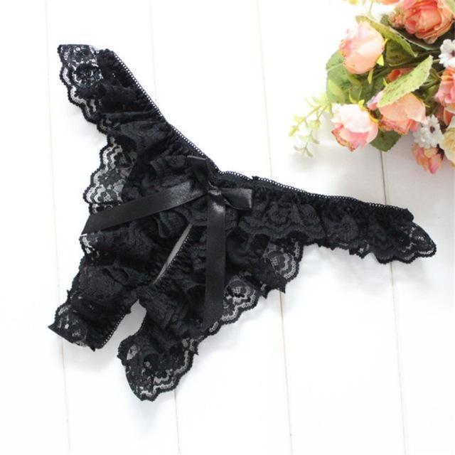 Ruffled Crotchless Panties Women Underwear