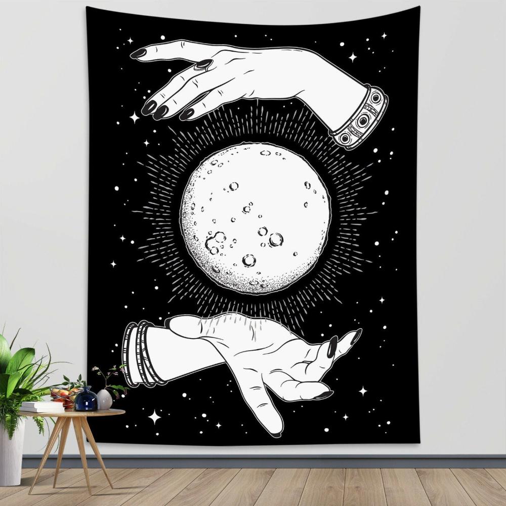 Tapestry Black Hand 150X100 Cm Tarot Card Psychedelic Scene Art For Home Decor