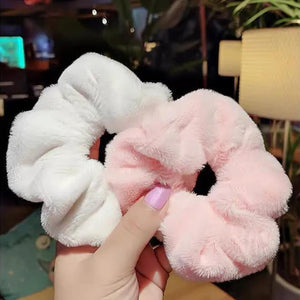 Warm Soft Fuzzy Fluffy Furry Plush Hair Scrunchies