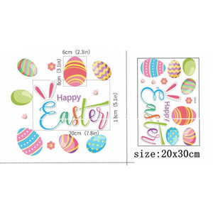 Cute Happy Easter Rabbit Chick Bunny Window Stickers Wall Decals