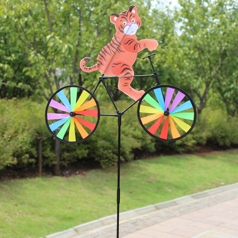 Animal Bicycle Windmill Wheel Spinner Garden Decorations