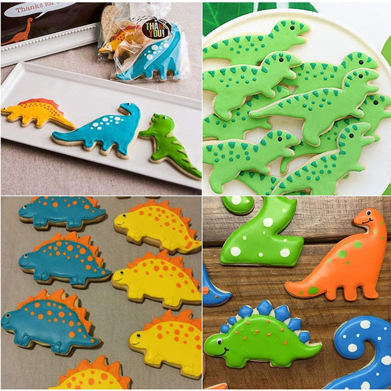 7Pcsset Stainless Steel Dinosaur Cookie Cutters Baking Tools