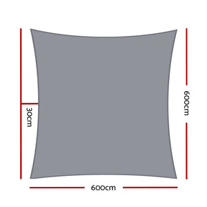 Instahut Sun Shade Sail Cloth Shadecloth Outdoor Canopy Square 280Gsm 6X6m