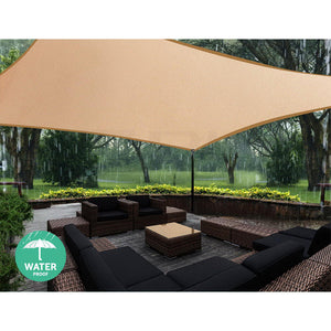 Instahut 4 X 6M Waterproof Rectangle Shade Sail Cloth - Sand Beige