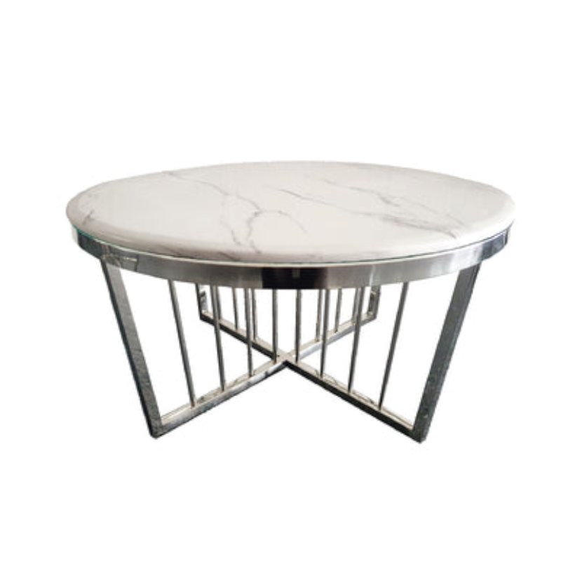 Salina Coffee Table - Marble 95Cm Silver