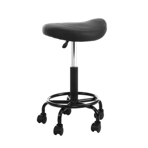 Artiss 2X Saddle Salon Stool Swivel Barber Chairs Stools Hydraulic Lift Pu