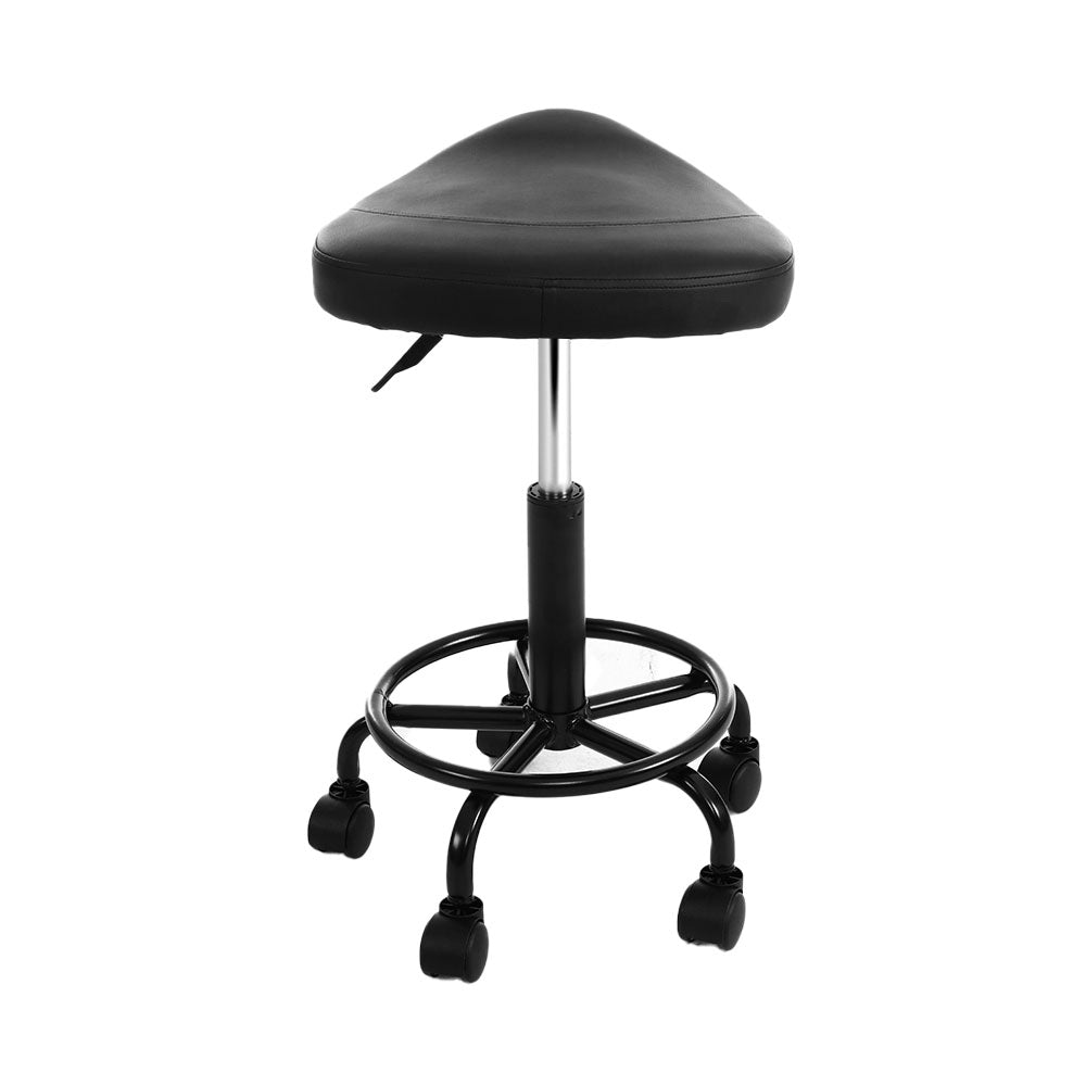 Artiss 2X Saddle Salon Stool Swivel Barber Chairs Stools Hydraulic Lift Pu