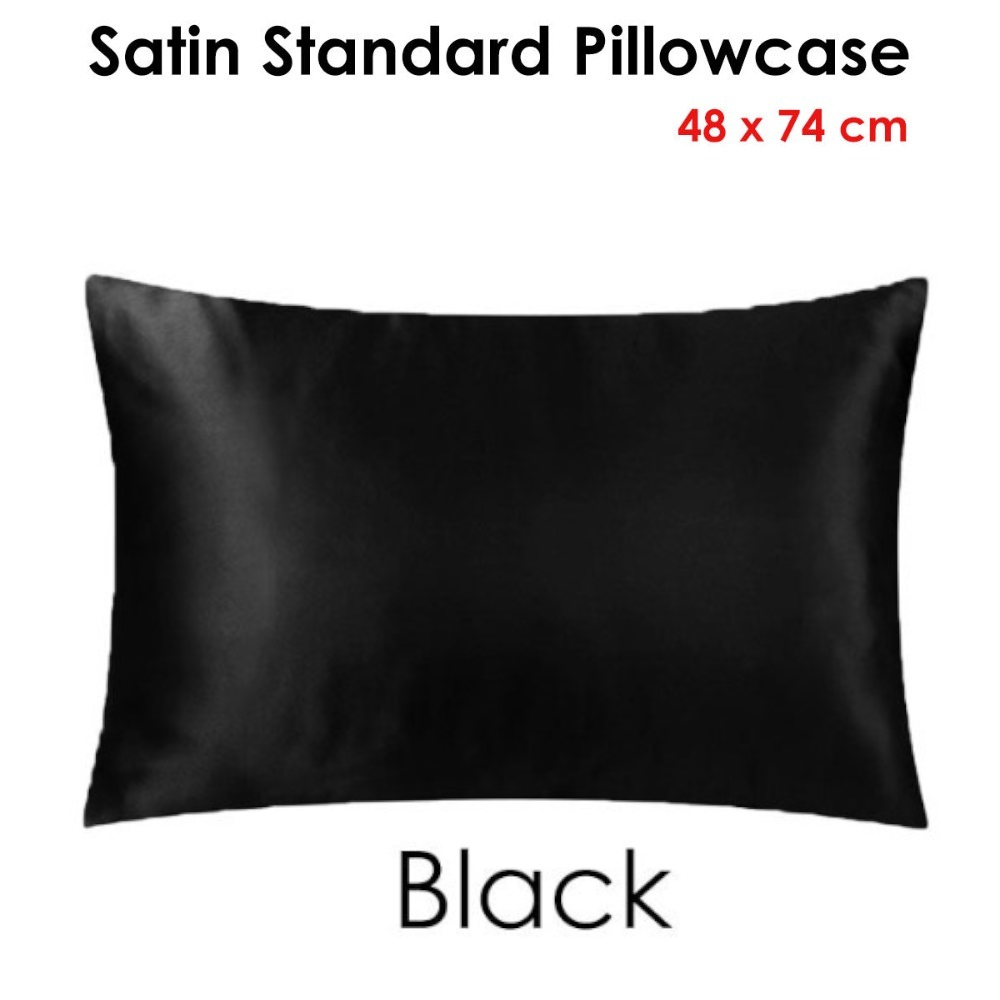 Satin Standard Pillowcase Black