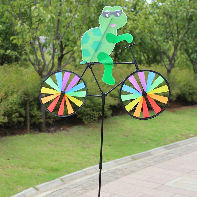 Animal Bicycle Windmill Wheel Spinner Garden Decorations