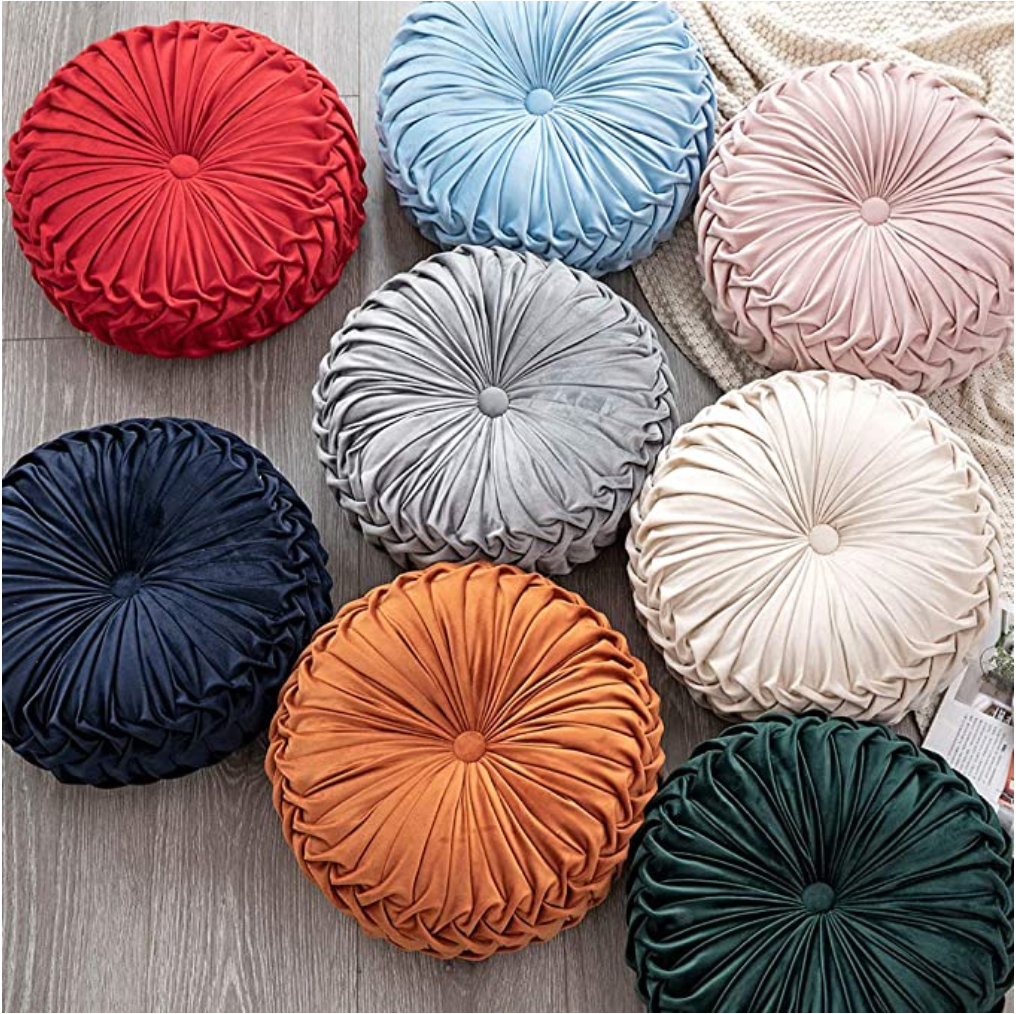 Soft Velvet Pleated Floor Cushion