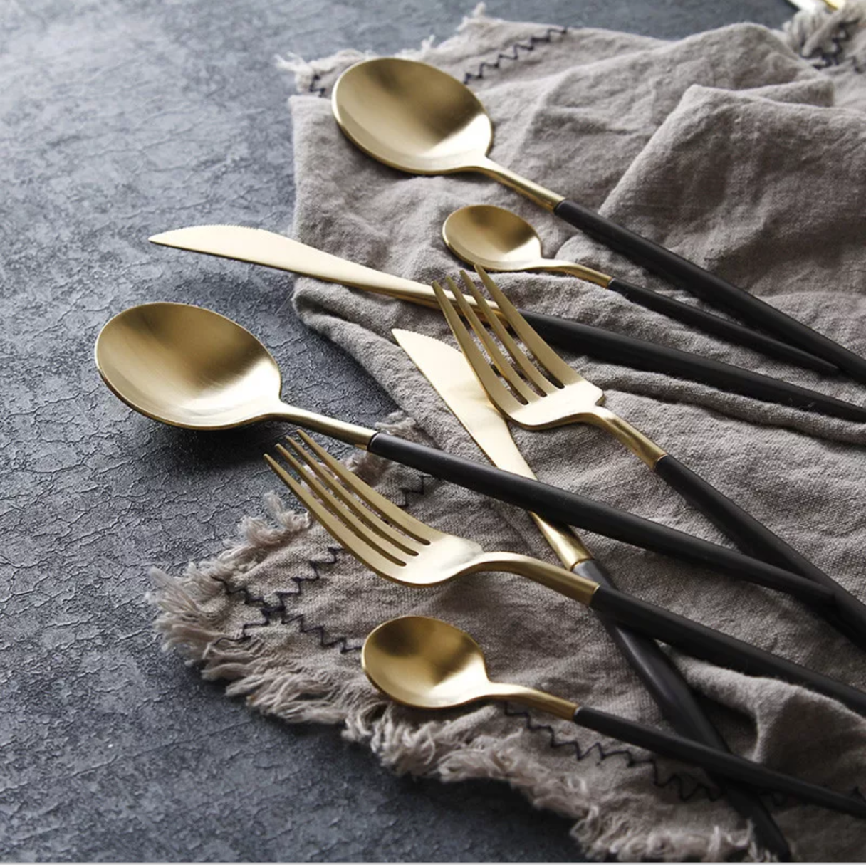 Gold Dipped Elegant Cutlery Flatware