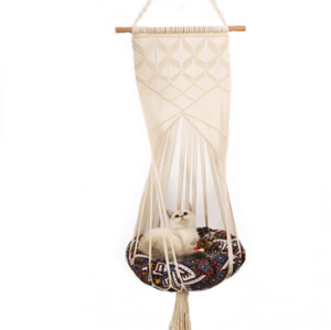 Boho Style Cat Swing Hanging Macrame Pet Bed Holder