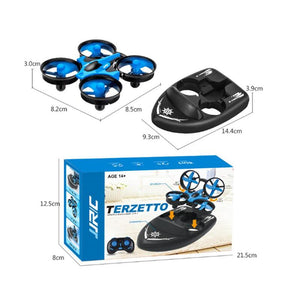 Sea Land And Air 3 In 1 Smart Drone Remote Control Simulation Hovercraft 2.4G Quadcopter