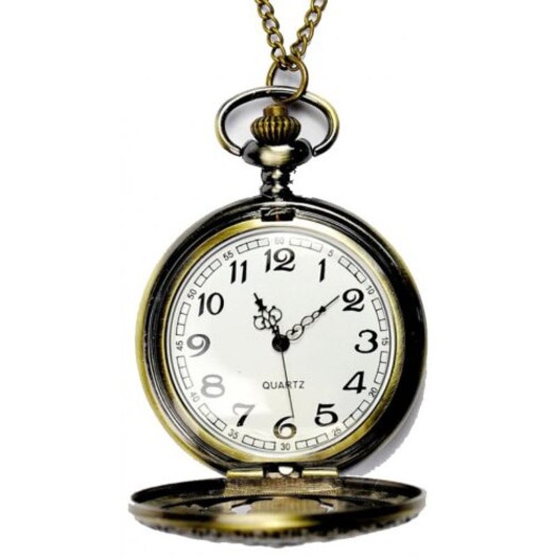 Veile Studios Seasonal 3152438 Retro Exquisite Butterfly Carved Flower Hollow Pocket Watch Champagne Gold