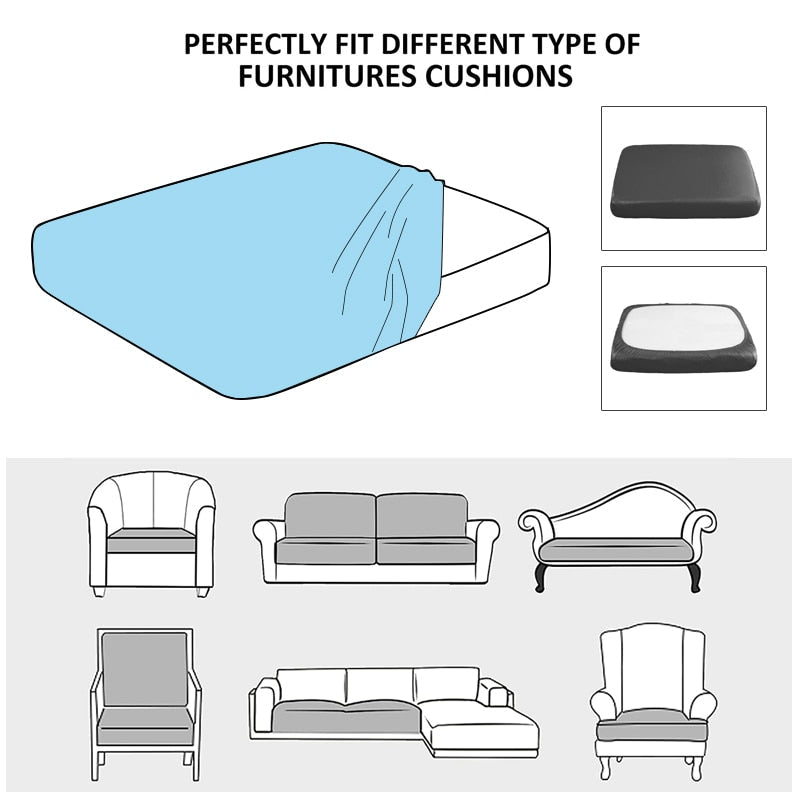 Pillowcase 45X45cm Navy Polyester Thick Stretchable Cushion For Garden