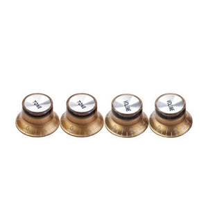 Set Yellow Silver Top Hat Knob For Gibson Les Paul Multi