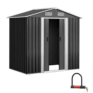 Giantz Garden Shed Outdoor Storage Sheds 1.96X1.32M Tool Workshop Metal Grey