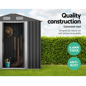 Giantz Garden Shed Outdoor Storage Sheds 1.96X1.32M Tool Workshop Metal Grey