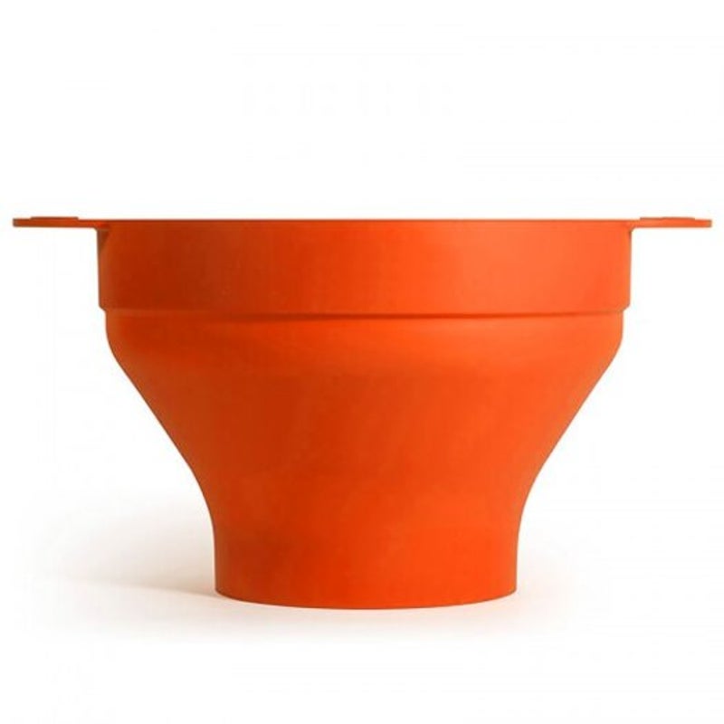 Popcorn Bowl High Temperature Resistant Silicone Bucket With Lid Orange