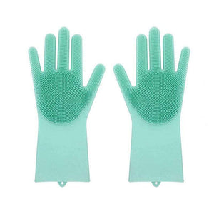 Rubber Gloves Magic Silicone Dishwashing Cleaning Household Brush Reusable Scrubber