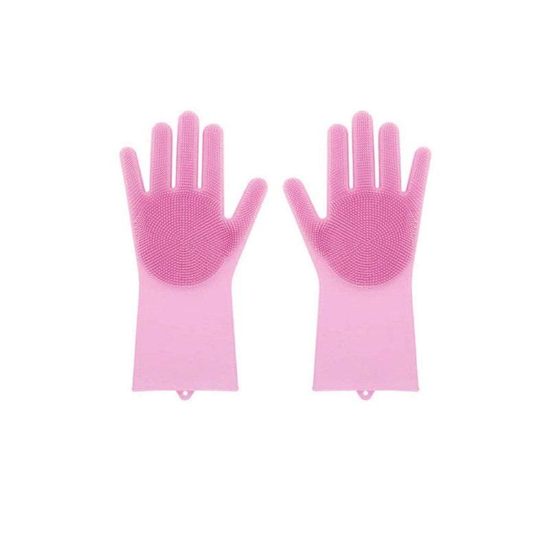 Rubber Gloves Magic Silicone Dishwashing Cleaning Household Brush Reusable Scrubber