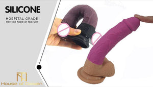 21.5Cm Silicone Dildo Realistic 4.9Cm Thick Butt Plug Pink