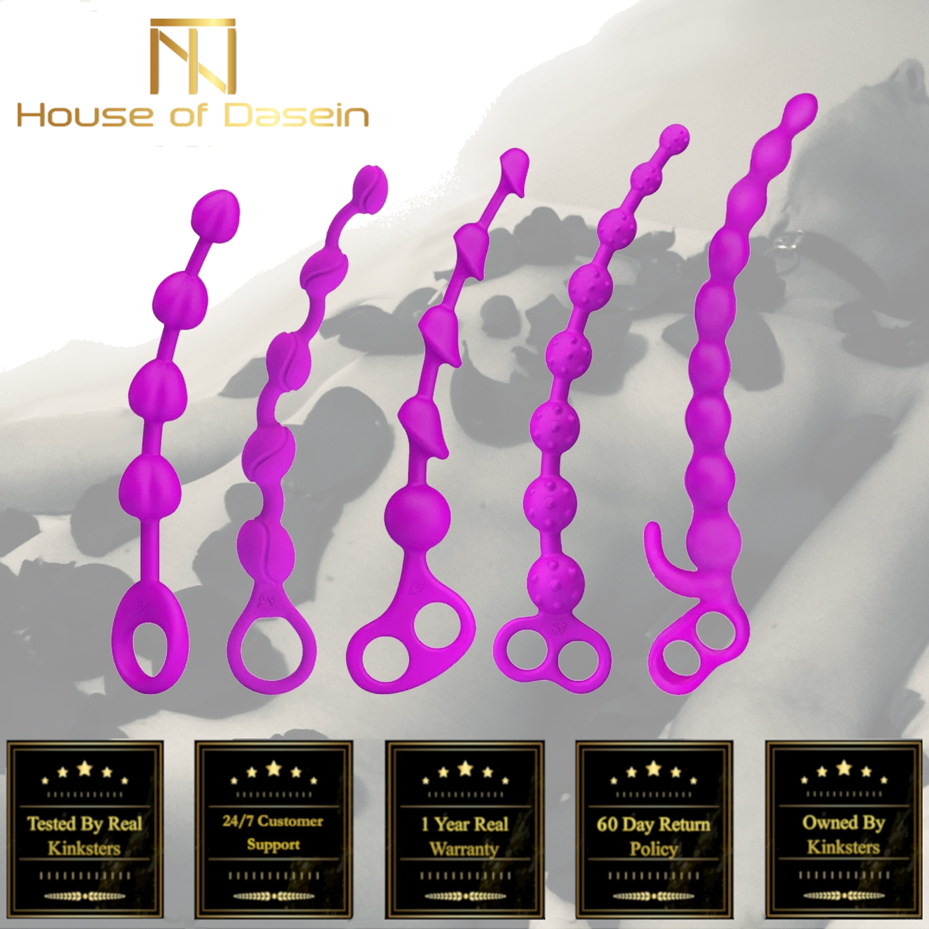 House Of Dasein Silicone Anal Beads Chain Butt Plug Dildo