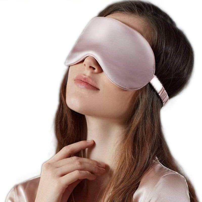 Black Or Pink Pure Silk Eye Mask Soft Sleeping Blindfold