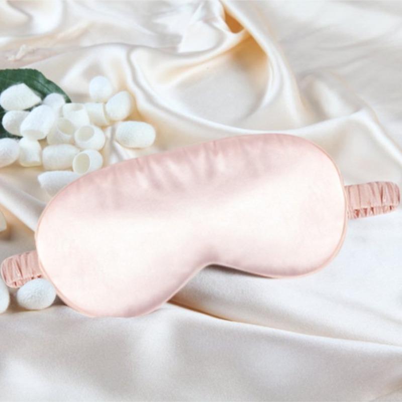 Black Or Pink Pure Silk Eye Mask Soft Sleeping Blindfold