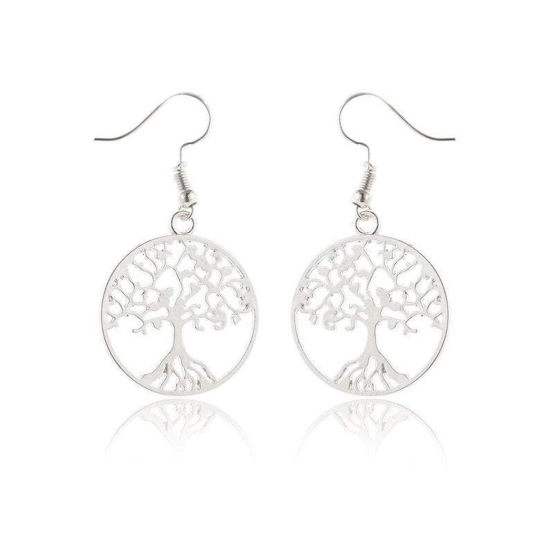 Veile Studios Earrings Silver Titanium Steel Life Tree Pop Jewellery