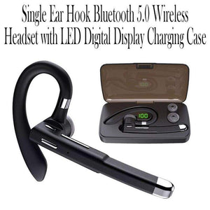 Headphones Single Ear Comfortable Bluetooth 5.0 Wireless Headset With Led Digital Display