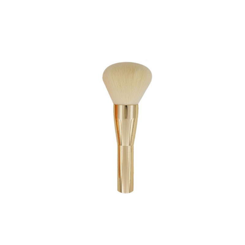 Single Makeup Brush Metal Handle Whitewashed Tool Gold