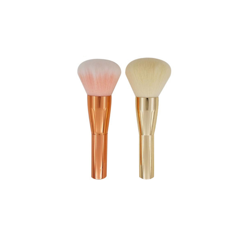 Single Makeup Brush Metal Handle Whitewashed Tool Gold