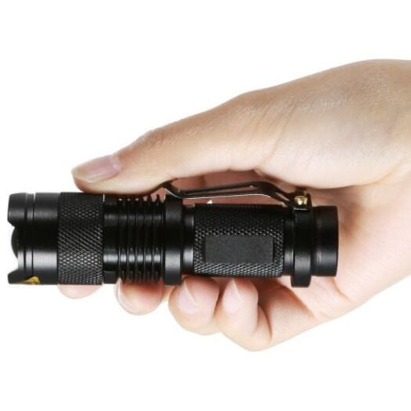 Sk68 Cree Q5 350Lm Zoomable Led Flashlight Black