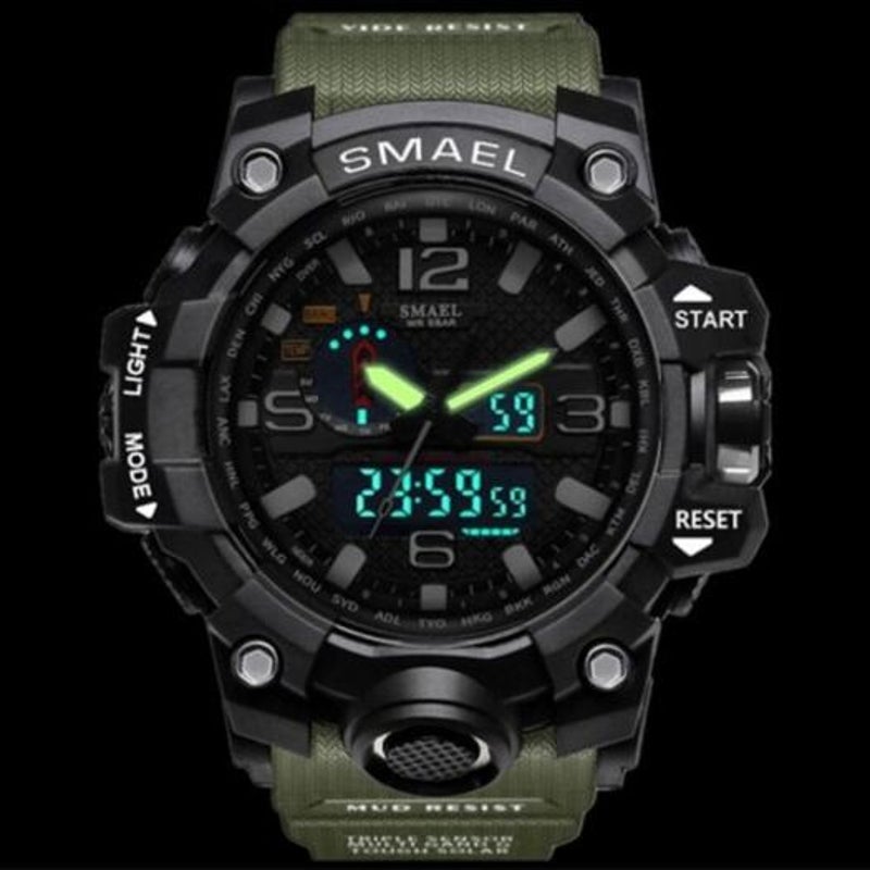 Men's Sports Outdoor Waterproof Watch Army Green