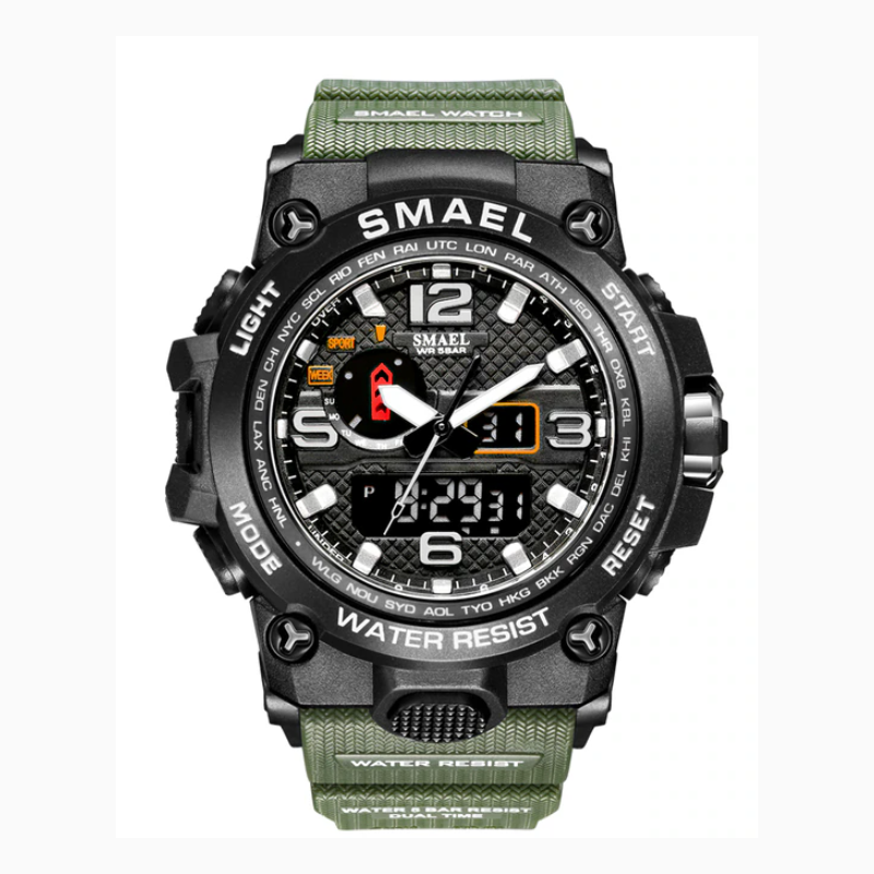 Men's Sports Outdoor Waterproof Watch Army Green